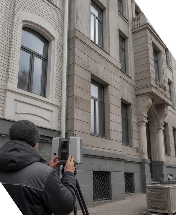 Лазерное сканирование фасадов зданий для обследования в Реутове